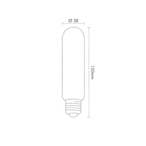 misura Lampadina Tubolare Led E27 Dimmerabile 14W altezza 150mm diametro 38mm 