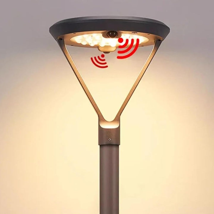 Lampione Led Solare 20W con Sensore PIR 2000 Lumen Giardino Luce Calda