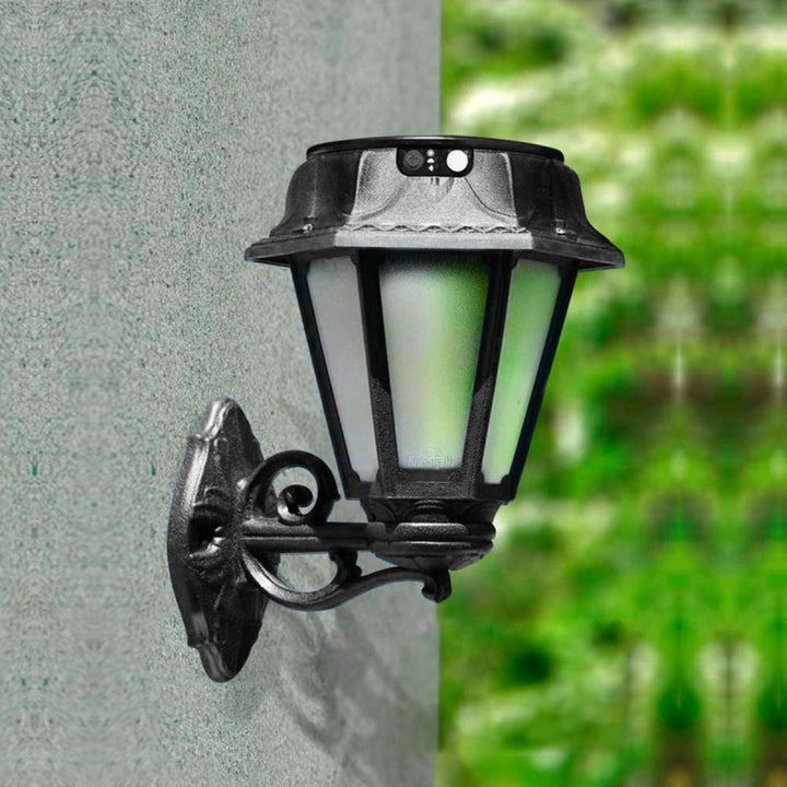 Lampioni da Giardino Solari Parete Lanterna Bianco CCT IP55 con Sensore