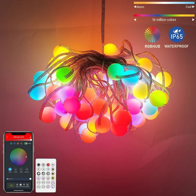 Luci di Natale da Esterno Smart 66 Sfere RGB Wi-Fi + Bluetooth