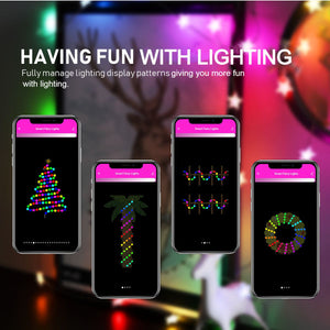 Luci di Natale da Esterno Smart 66 Sfere RGB Wi-Fi + Bluetooth