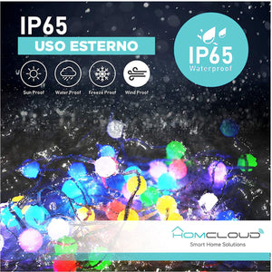 Luci di Natale da Esterno Smart 66 Sfere RGB Wi-Fi + Bluetooth