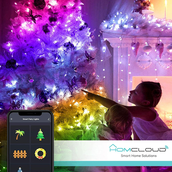 Luci Albero di Natale Smart Stringa 200 Led RGB-IC Wi-Fi+Blue 20MT