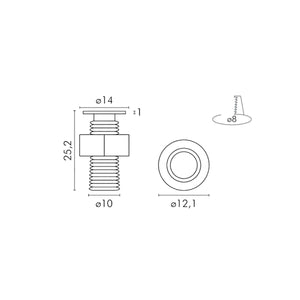 Mini Spot Led Incasso Pannello 12V 0.2W Luce Calda Dimmerabile, Faretto Bianco