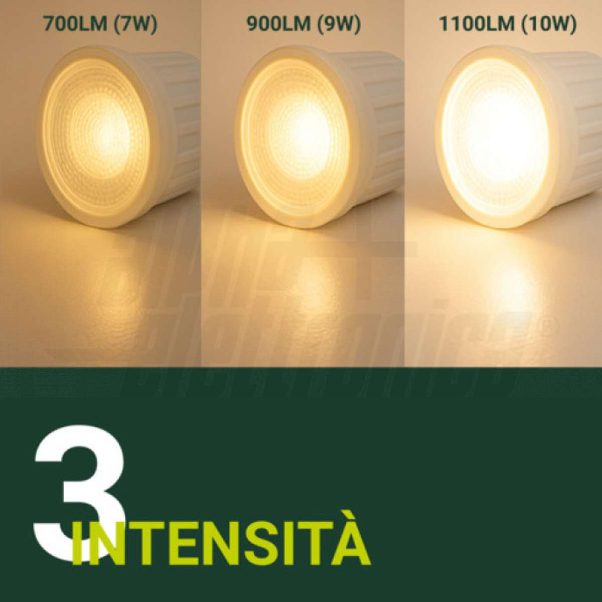 Modulo LED 10W 1150lm per Faretti 5 Colori + 3 Potenze - Luce Diffusa 105°