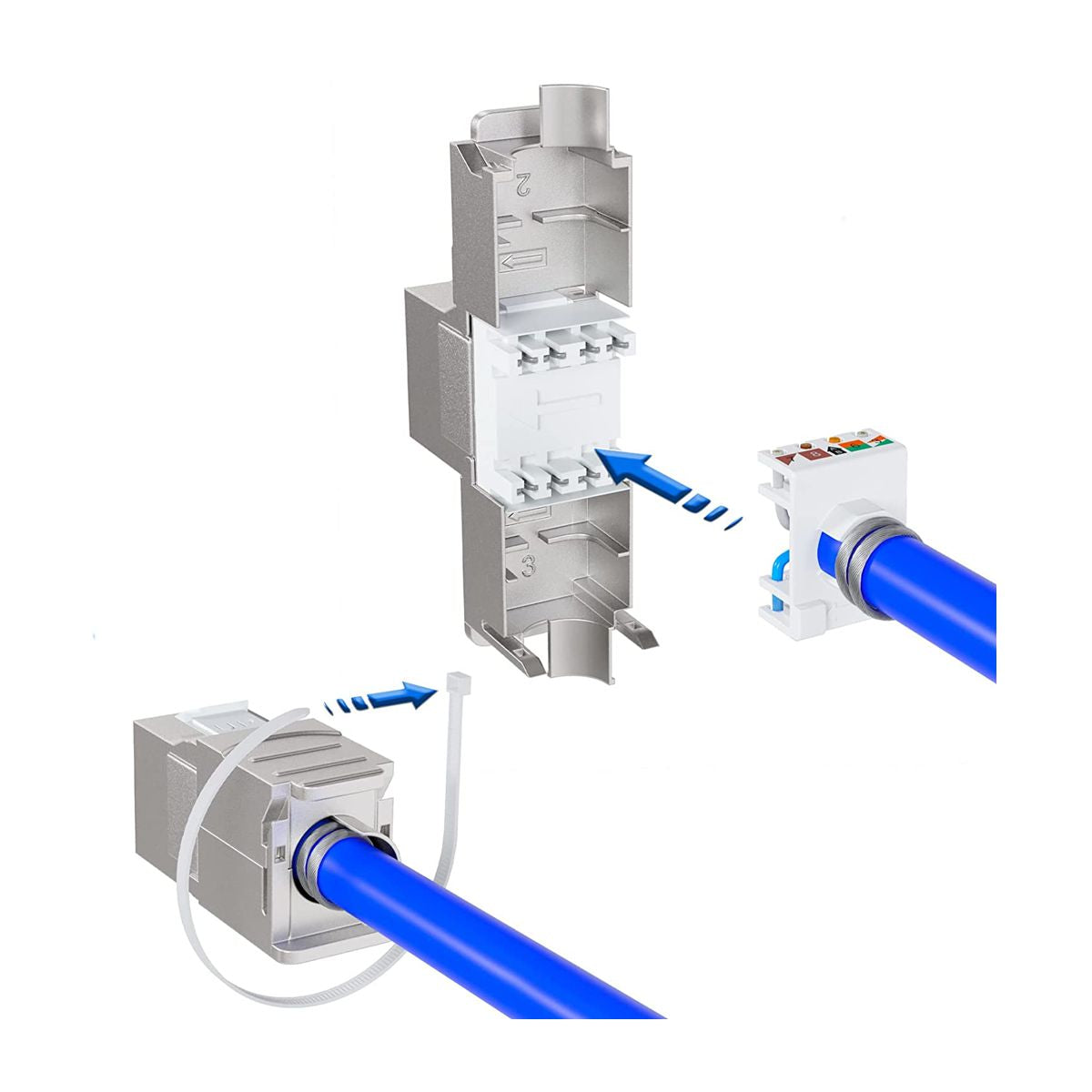 Connettore Rete Presa Dati RJ45 CAT6 Colore GRIGIO Compatibile Con Bticino Living International