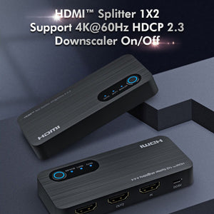 Splitter HDMI 4K 1 Ingresso 2 Uscite 18G HDR 3D con Downscaler