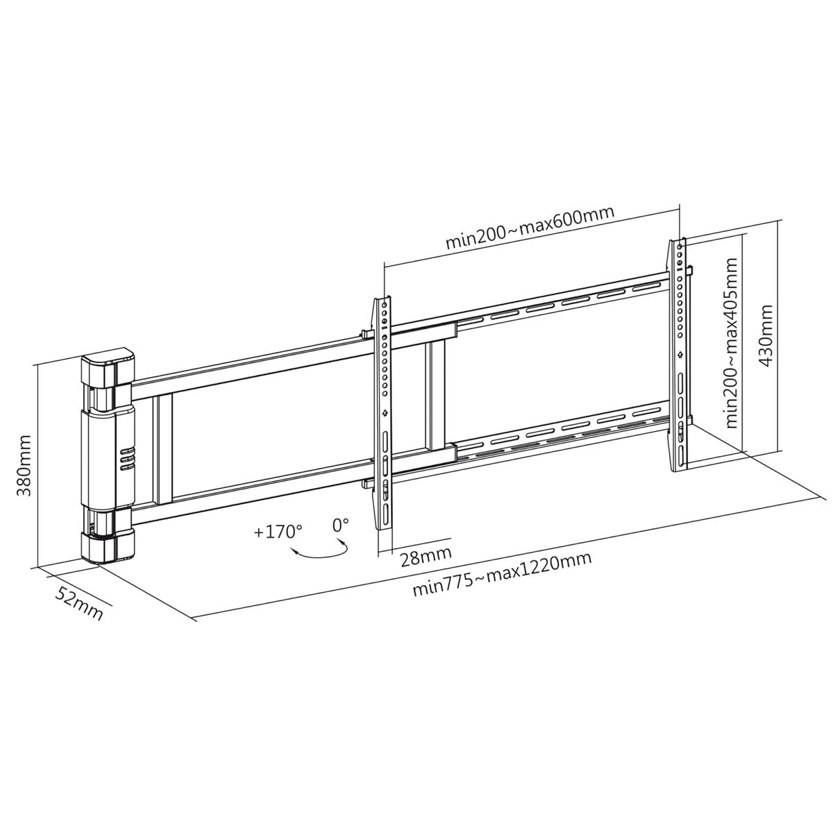 Supporti Motorizzati per TV da Parete 32 - 80 Pollici Rotazione 170° 50KG