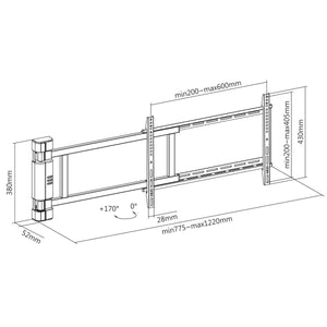 Supporti Motorizzati per TV da Parete 32 - 80 Pollici Rotazione 170° 50KG