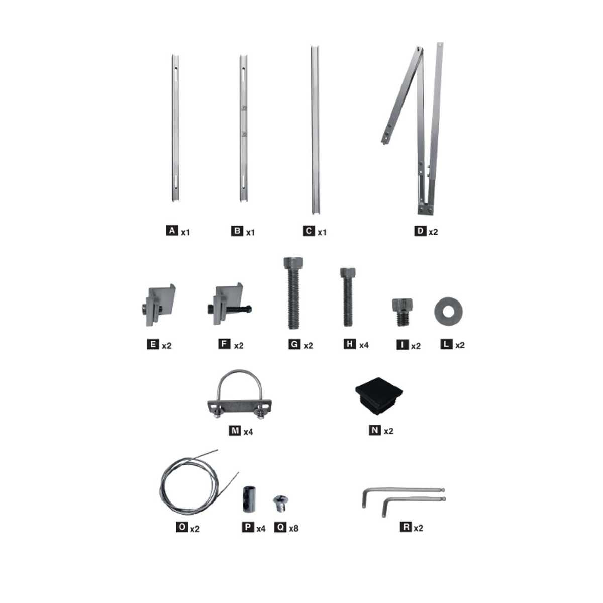 contenuto confezione Supporti Pannelli Fotovoltaici Balcone