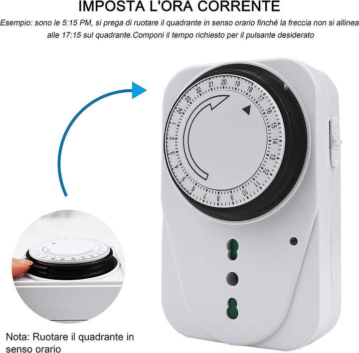 Timer Analogico IP44 Con Funzione Crepuscolo E Conto Alla Rovescia IP20 - Foto 8