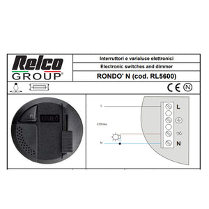 Varialuce Relco Rondo RL5600 Dimmer Pedale per Alogene 60 - 300W Nero