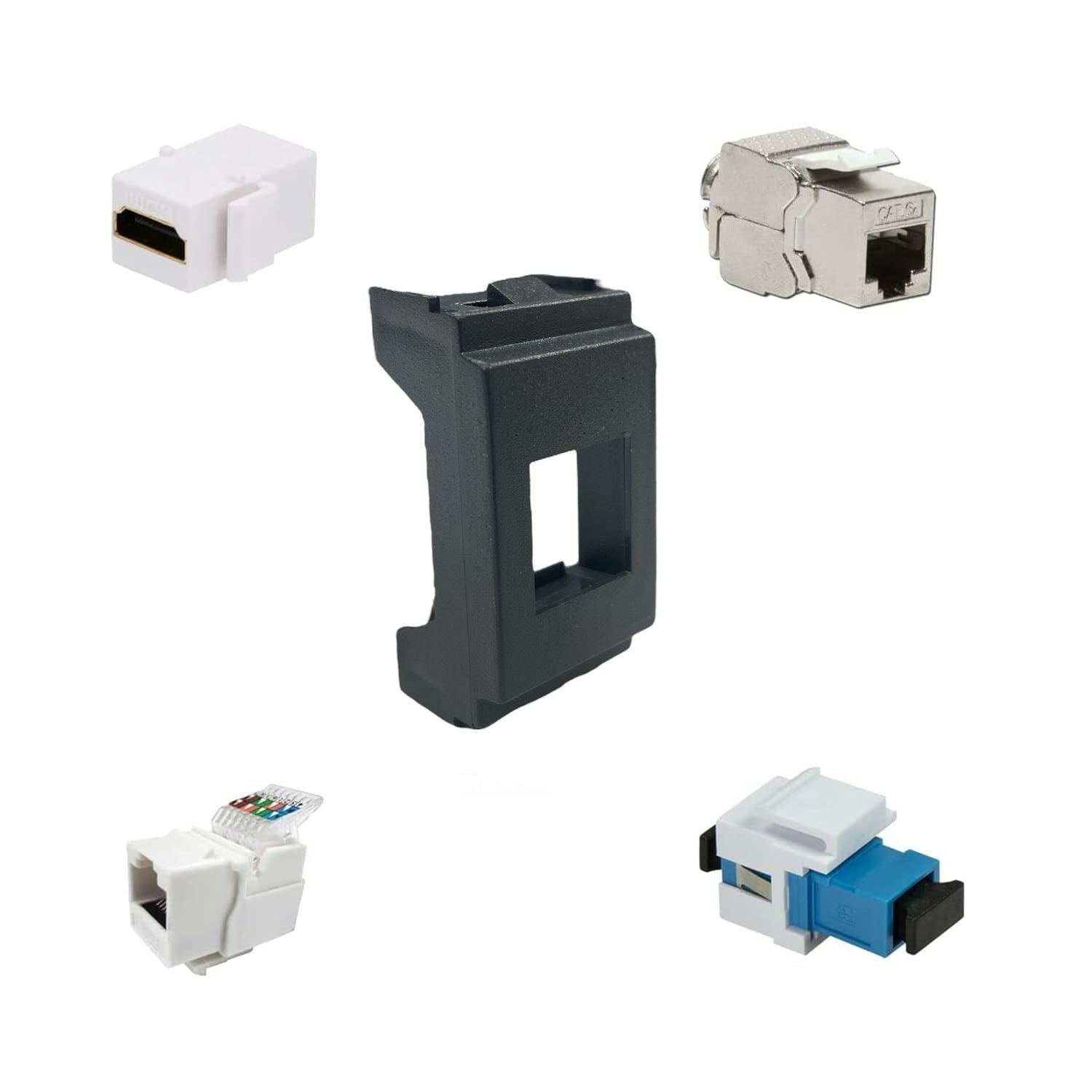 Adattatore keystone serie Vimar Idea per frutti rj45 ethernet colore nero