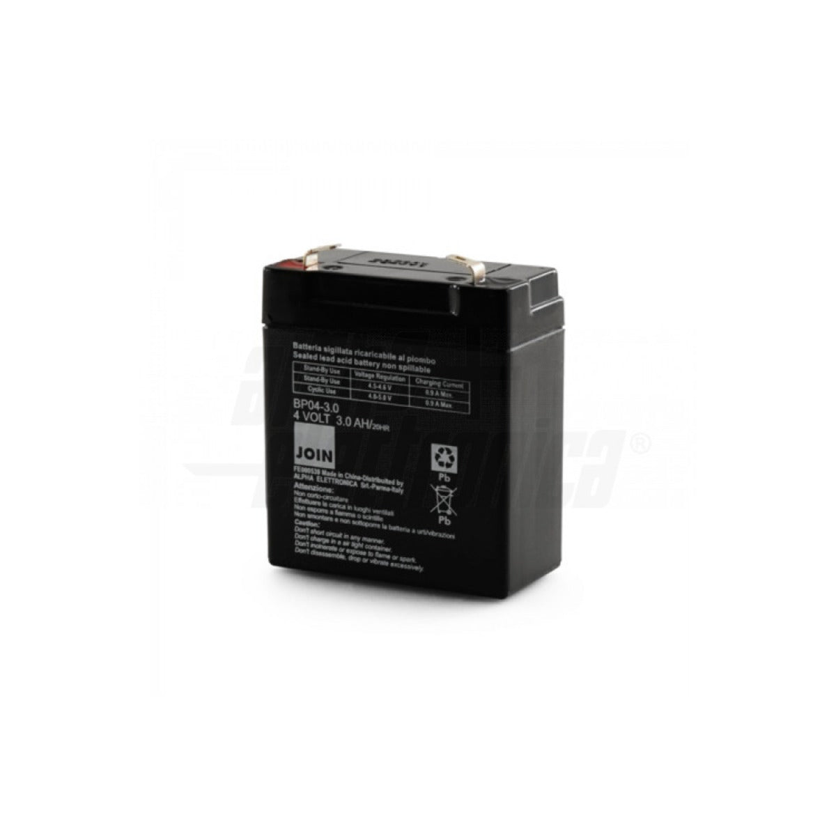 Batteria al Piombo AGM 4V 3,0Ah Ricaricabile Faston 4,8mm