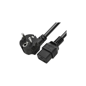 Cavo Alimentazione IEC 320 C19 Spina Schuko 90° 2 m 3×1 mm² Nero per UPS e Rack