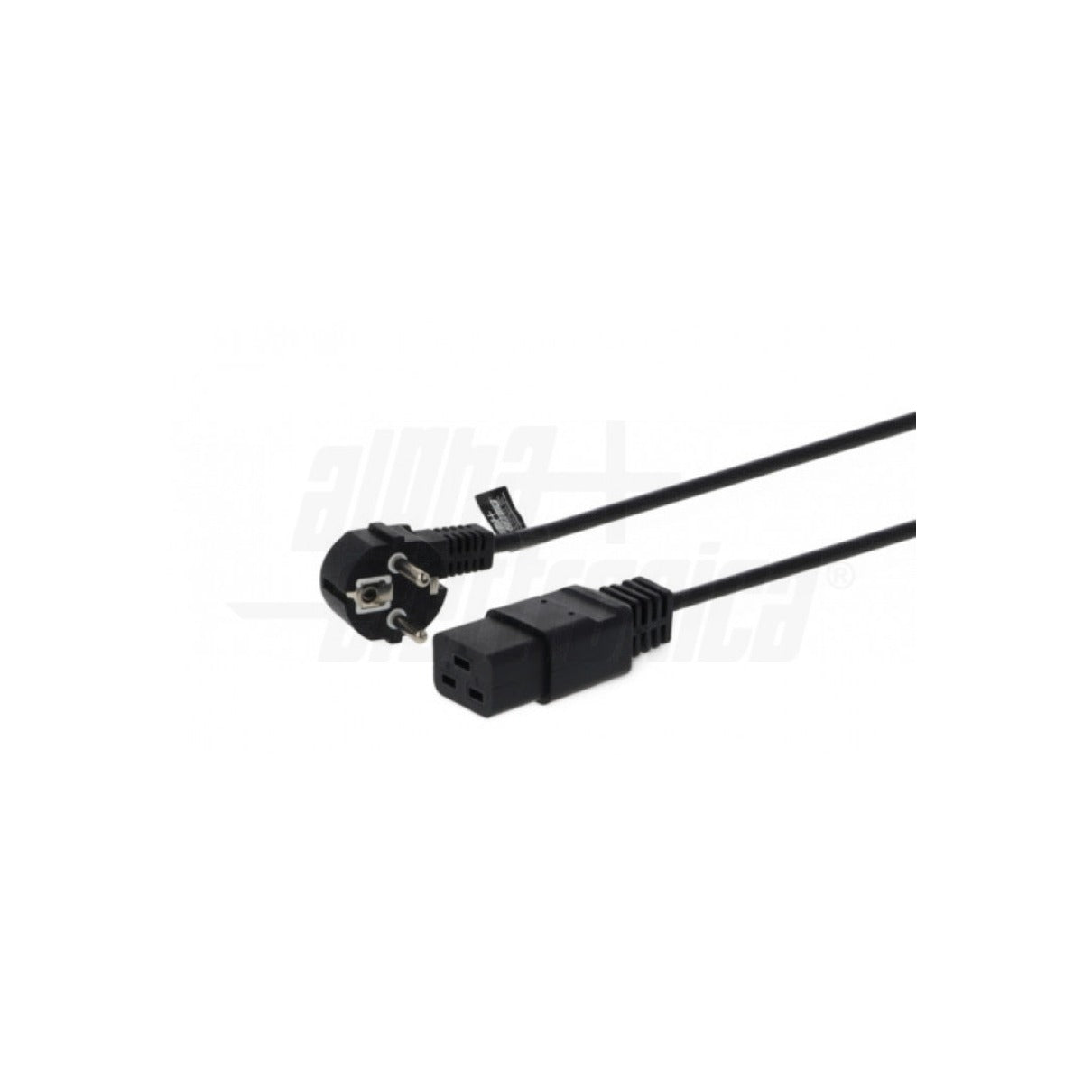 Cavo Alimentazione IEC 320 C19 Spina Schuko 90° 2 m 3×1 mm² Nero per UPS e Rack