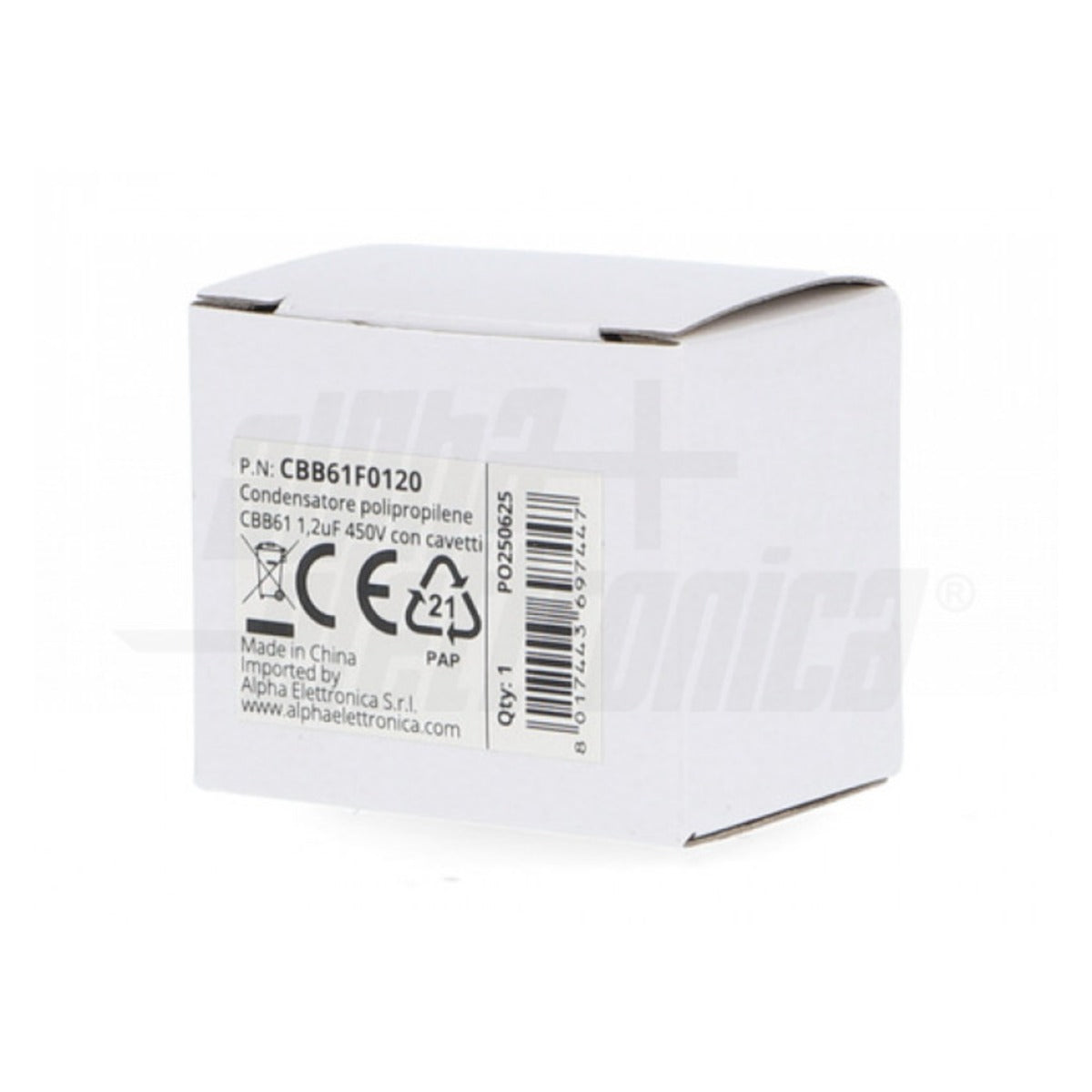 Condensatore  1,2 µF 450V con Cavetti per Motori Monofase