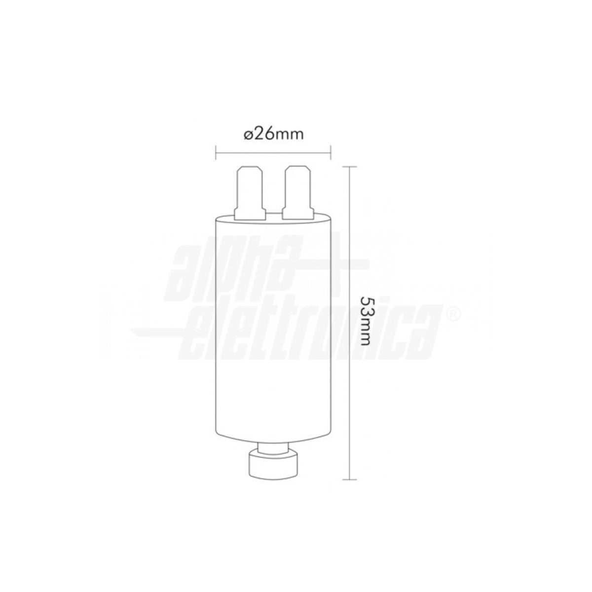Condensatore Rifasamento 16 µF 450V Faston 6,3 mm Polipropilene per motori