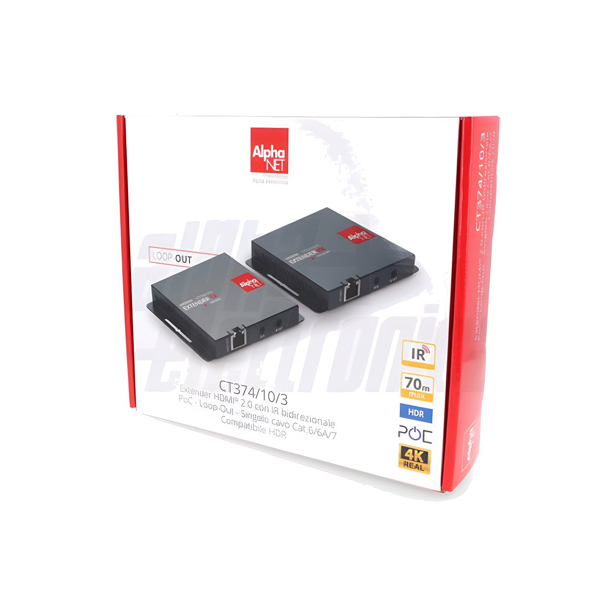 Extender HDMI 4K 60Hz 70 m Loop Out IR PoC su Cat 6 - foto 10