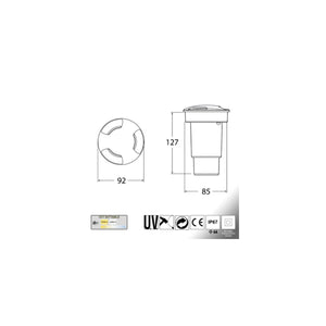 Faretto da Terra Carrabile per Esterno Giardino Led GU10 3,5W CCT IP67 Resina Nero CECI 90 3L