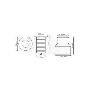Faretto da Terra per Esterno Giardino Led Acciaio 2,1W 24V DC IP67 Tondo Ø38