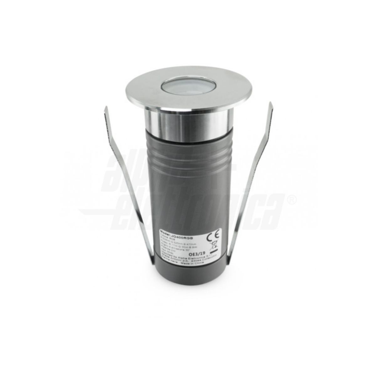 Faretto da Terra RGB per Esterno Giardino Led Acciaio 4W 24V DC IP67 Tondo Ø55 Serie Iride