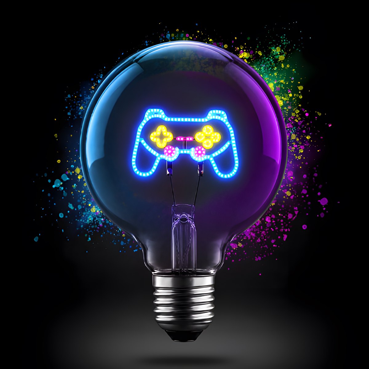 Lampadina Decorativa LED Globo G125 E27 4W POPON con Grafica Luminosa Colorata