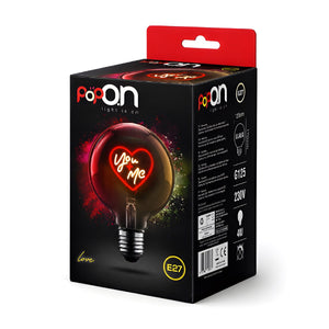 Lampadina decorativa LED G125 E27 POPON YOU+ME confezione