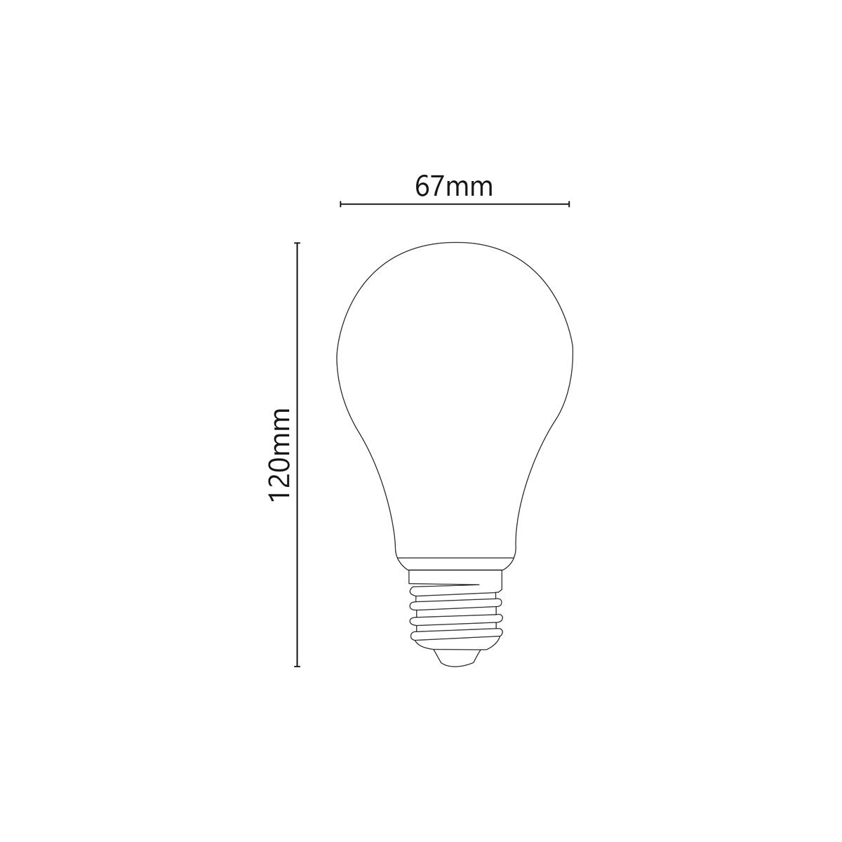 misure lampadina 18W 120 x 67mm