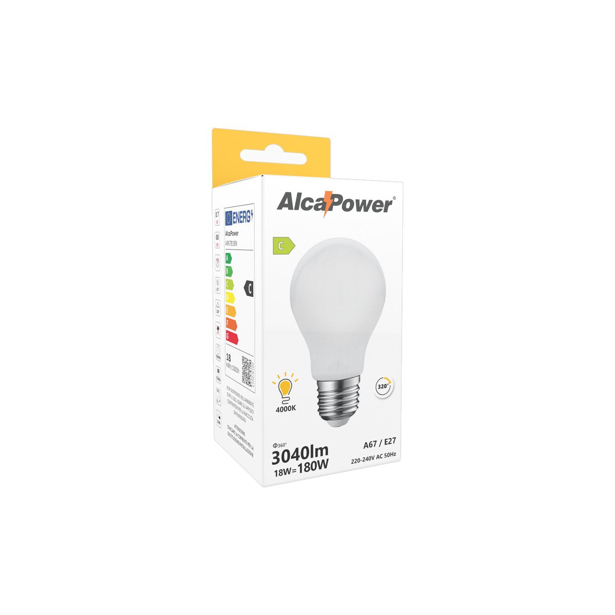 Lampadina LED a filamento E27 in vetro bianco montata su lampadario a vista, luce diffusa senza filamenti visibili
