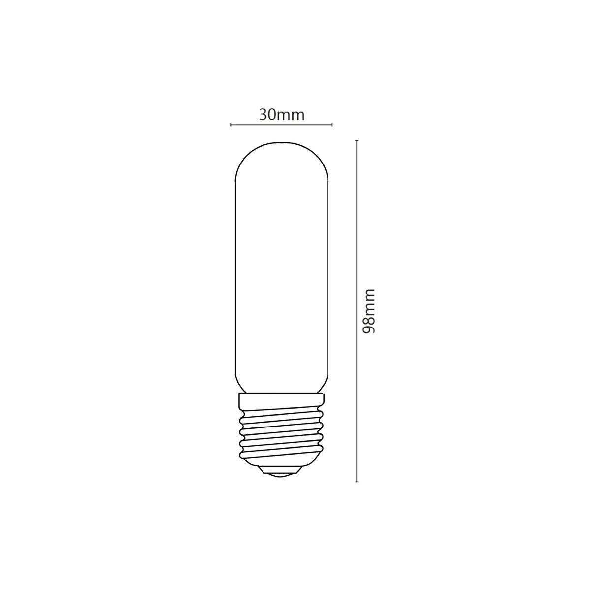 Misure lampadina tubolare 98 x 30 mm con attacco E27