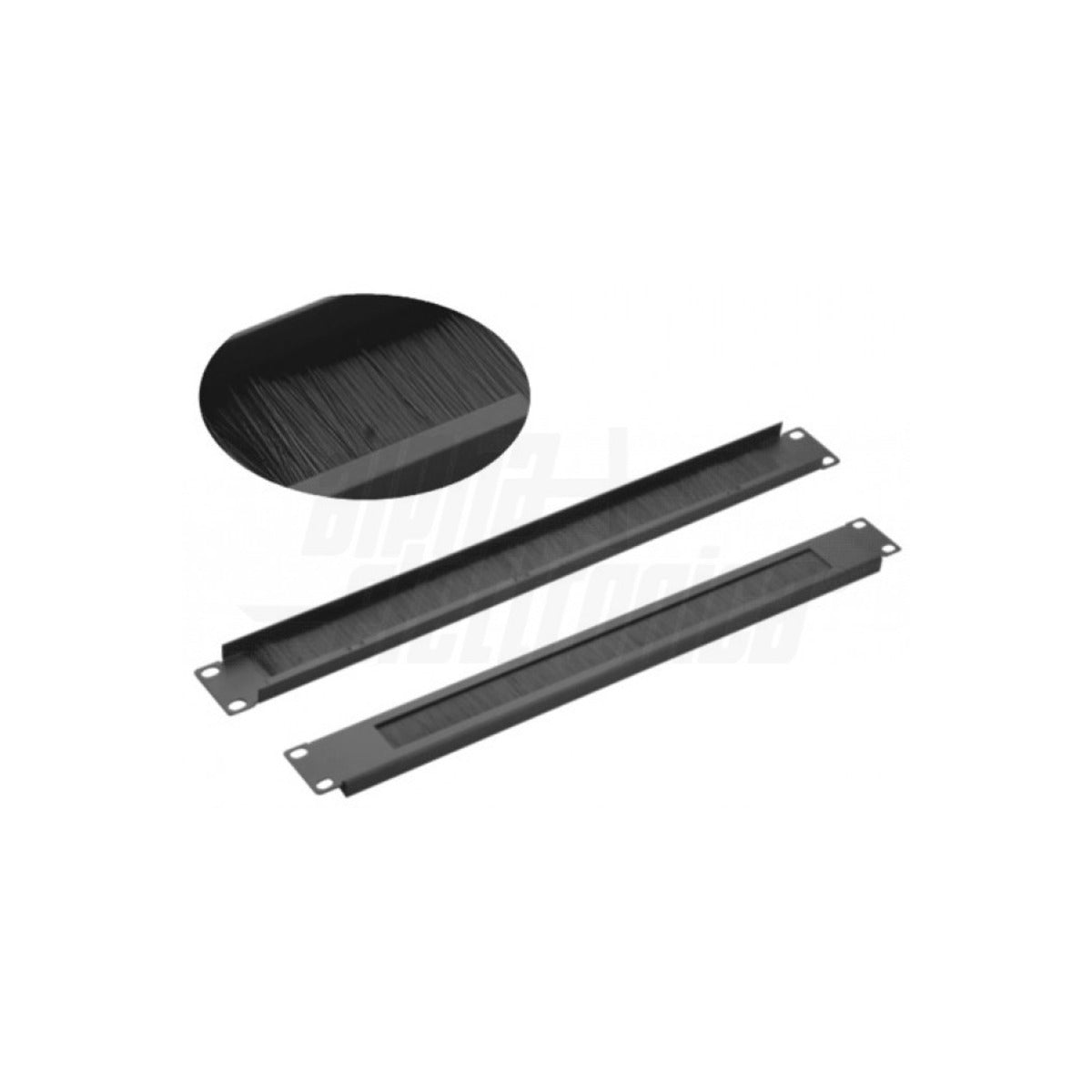 Pannello Spazzola Rack 19" 1U per Passaggio Cavi Nero