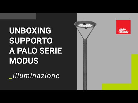 Unboxing del supporto a palo serie Modus dritto per lampione solare 20W