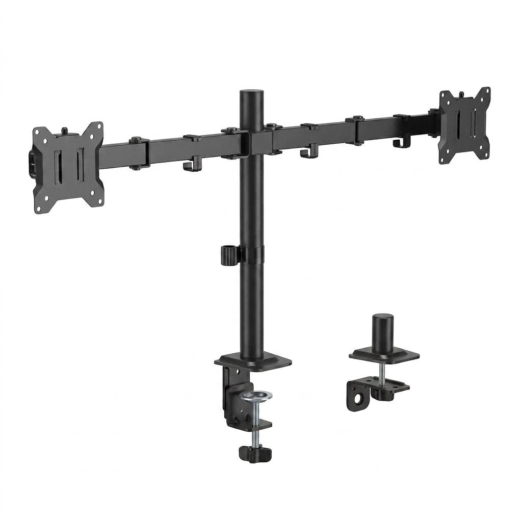 Supporto da Scrivania Orientabile per 2 Monitor 17-32 Pollici VESA 100 Acciaio 10Kg