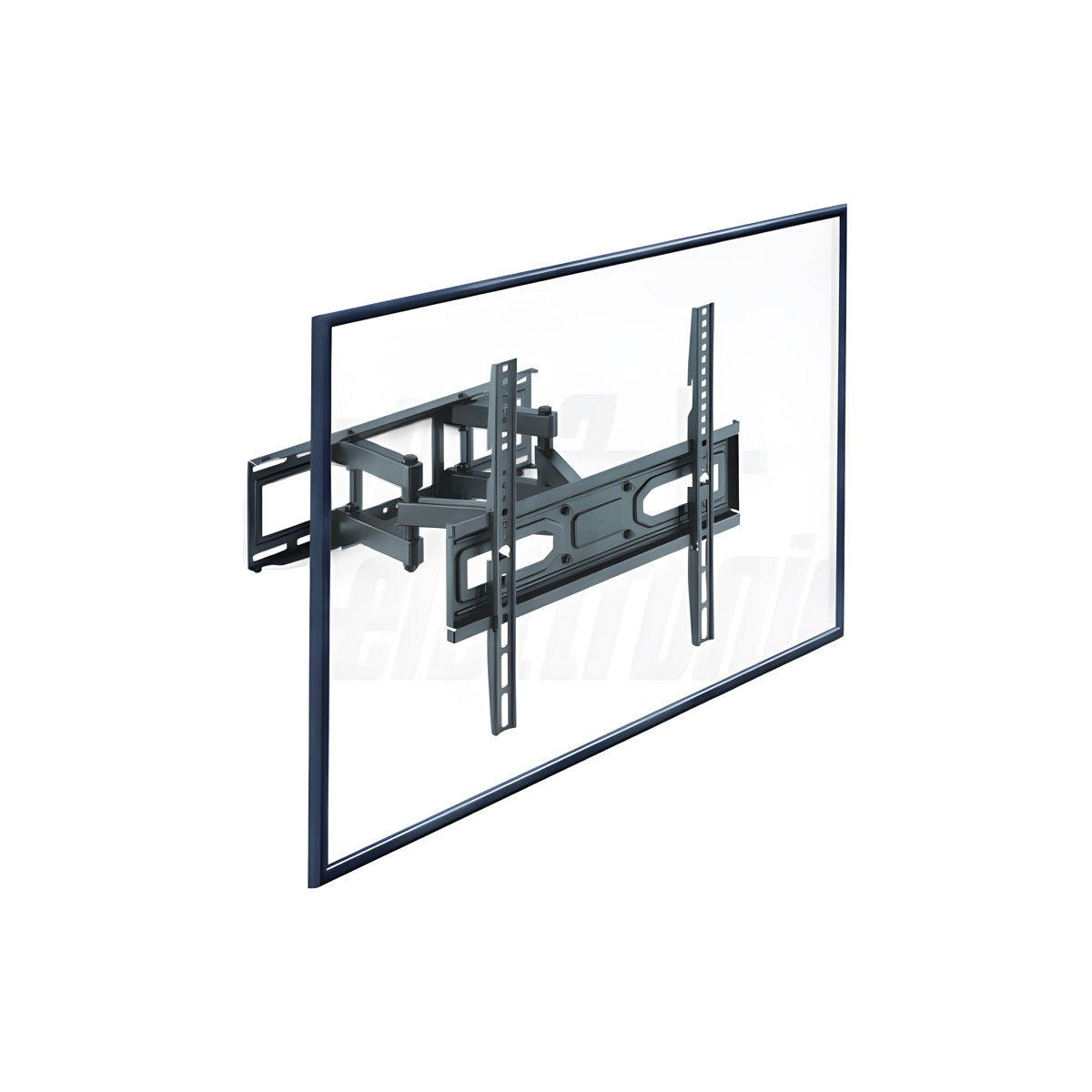 Supporto TV full motion con TV montato
