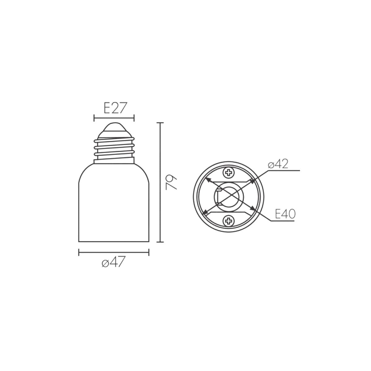 Adattatore E27 E40 Convertitore 2A per Lampade a Led