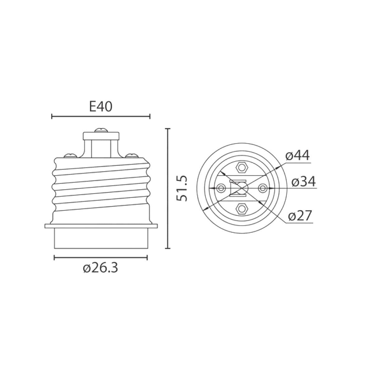 Adattatore E40 E27 Convertitore 2A per Lampade a Led