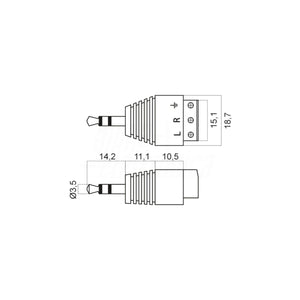 Adattatore da spina Jack 3.5mm Stereo a morsetto 3 poli