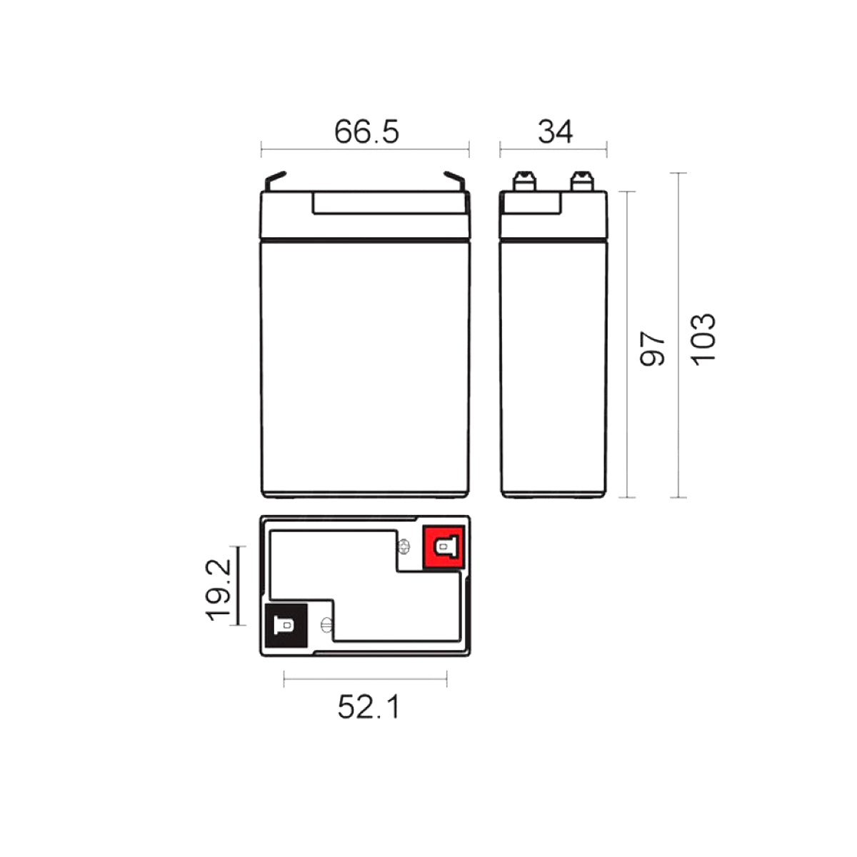 Batteria Luci Emergenza Beghelli 6V 3.2A AGM Piombo