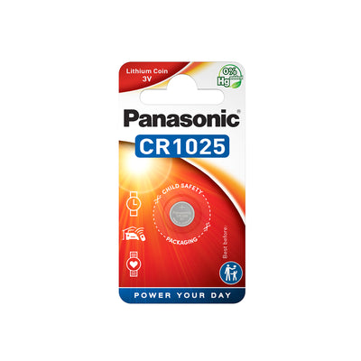 Batteria Piatta Litio CR1025 3V Panasonic