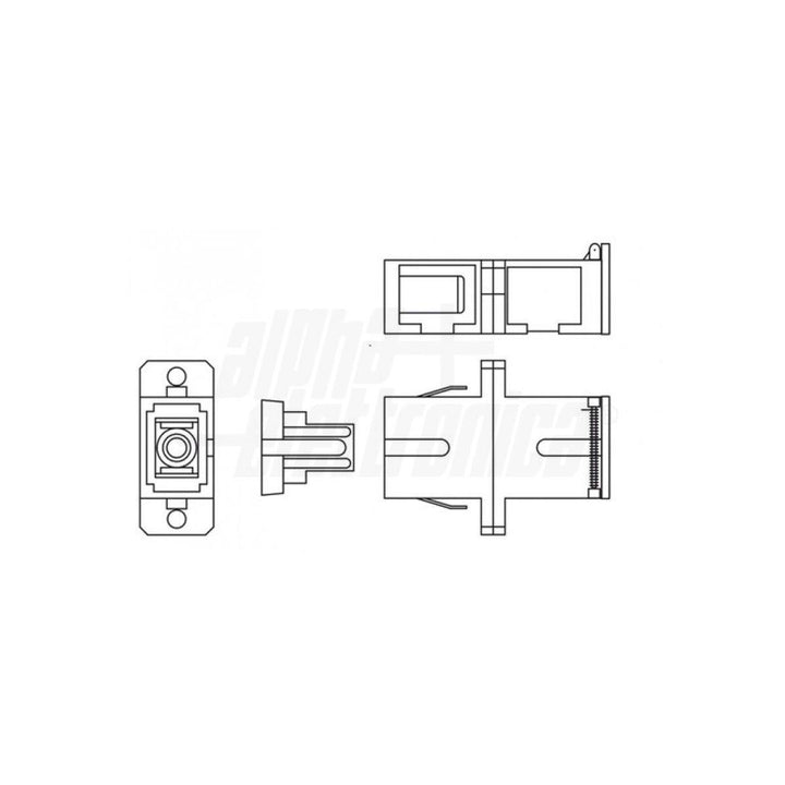 Bussola da pannello - adattatore fibra ottica simplex SC-APC/SC-APC - con sportellino di protezione