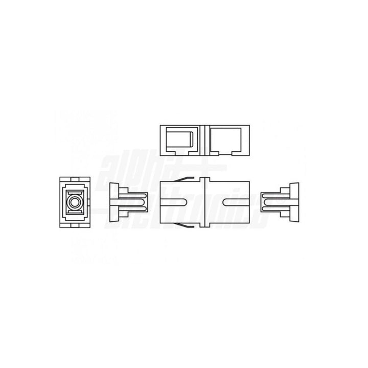Bussola da pannello - adattatore fibra ottica simplex SC-APC/SC-APC - flangia corta senza fori