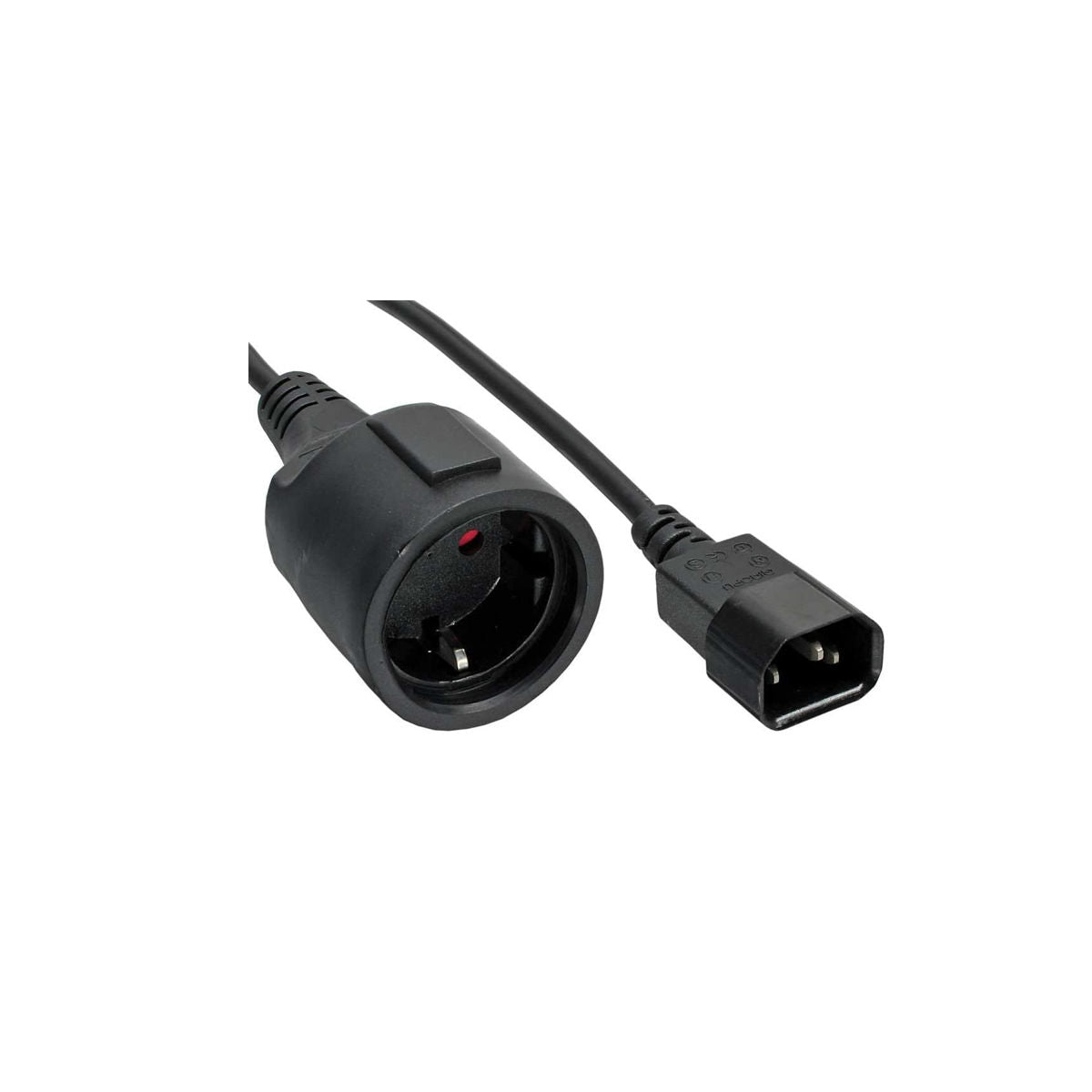Cavo Adattatore RIIEYOCA C14 A Schuko CEE7 3m Per UPS – IP44 Impermeabile E Antipolvere, Gomma 16A 250V