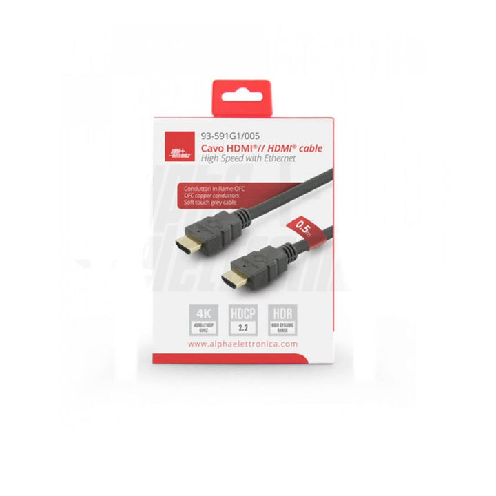 Cavo HDMI 2.0 4K Professionale 2mt High Speed with Ethernet, Grigio