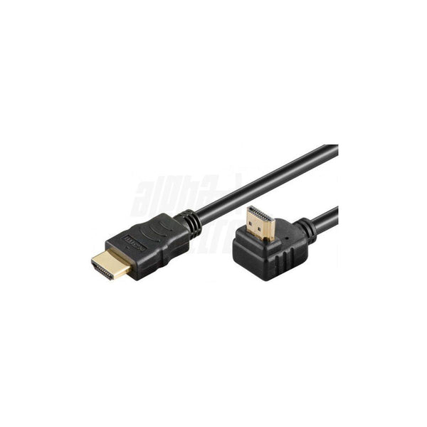 Cavo HDMI 4K angolare 90° High Speed with Ethernet 2.0 10Gbps 2mt, colore nero