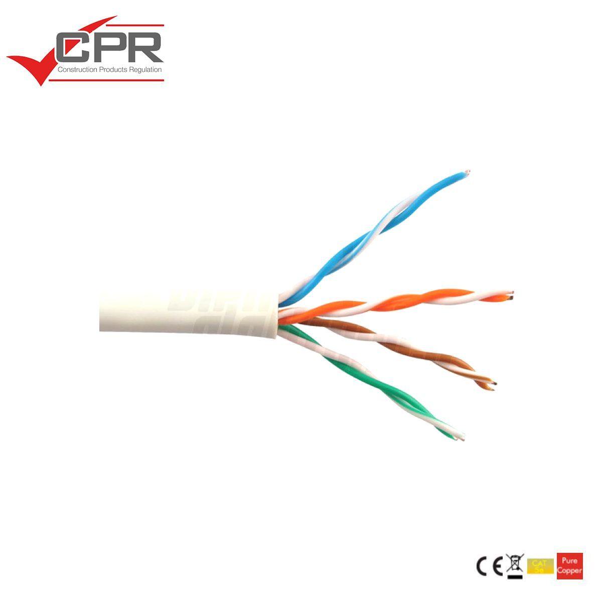 666 Conductor Ethernet cable 305mt coil Cat.6 U / UTP rigid pure copper conductors C ...