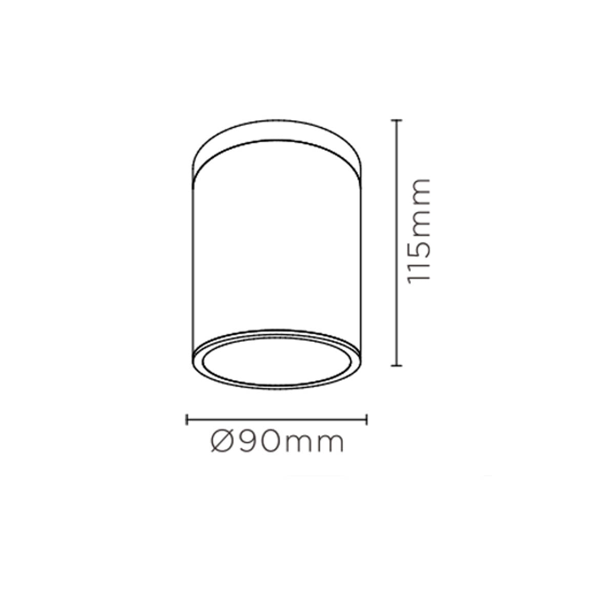 Faretto Esterno a Led Soffitto Downlight Cilindro IP54 - 8W 45° 760lm 3000K