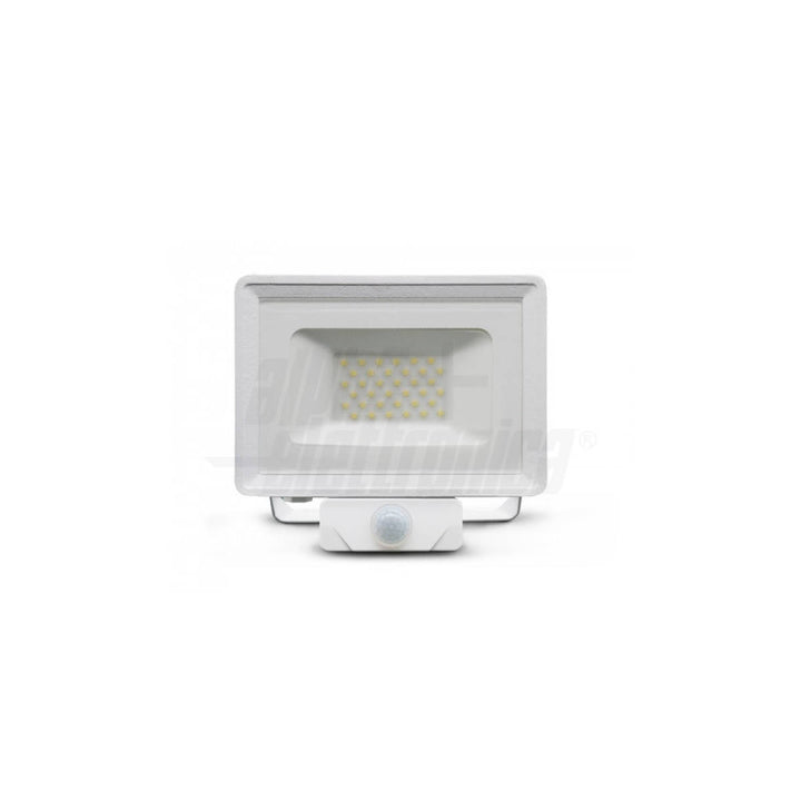 Faro Led Esterno Sensore Movimento PIR Luce Naturale IP65 Slim, Colore Bianco