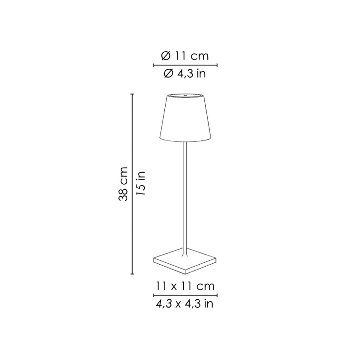Lampada Led Ricaricabile da Tavolo Poldina Touch Dimmerabile Esterno Interno IP54