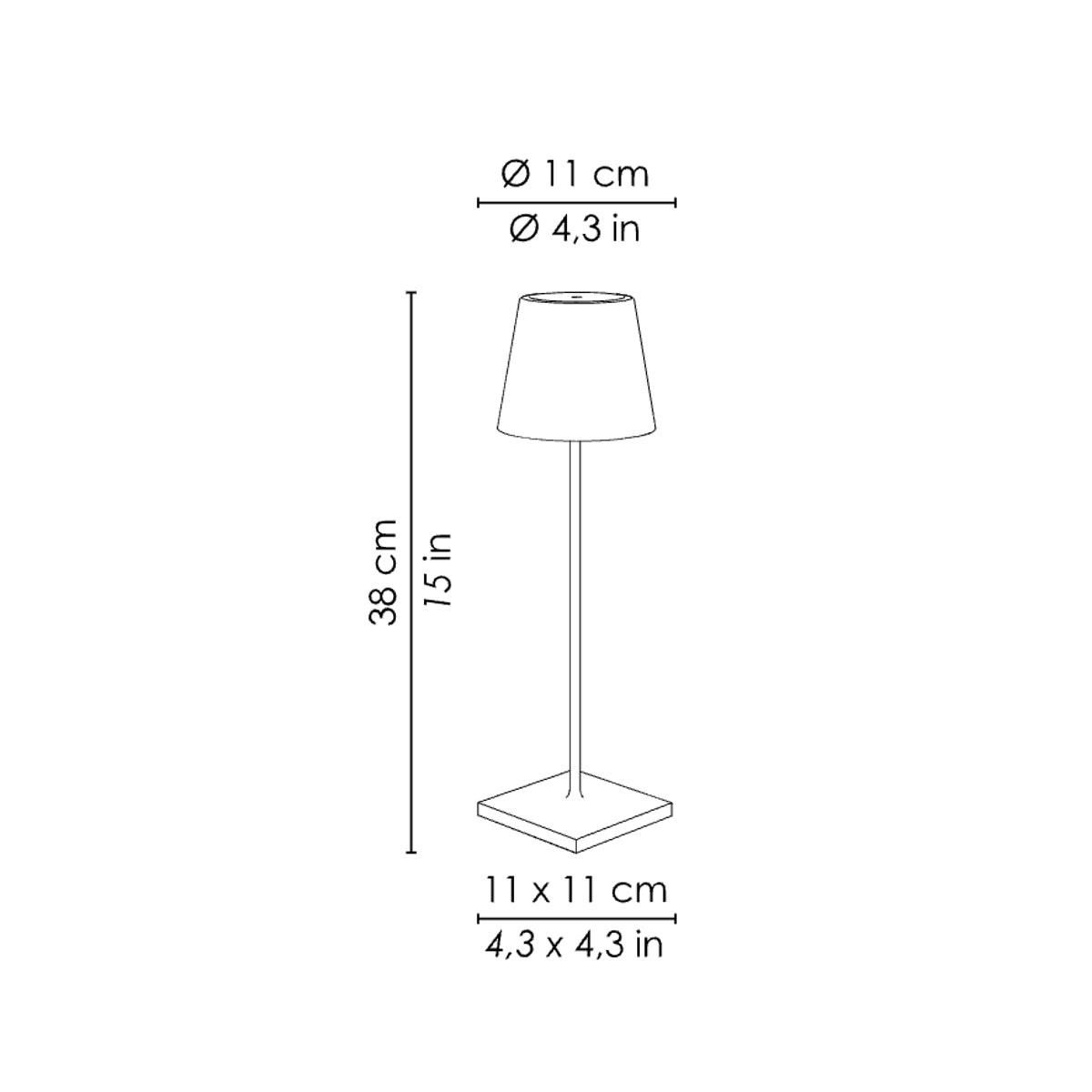 Lampada Led Ricaricabile da Tavolo Poldina Grigio Scuro Touch Dimmerabile Esterno Interno IP54